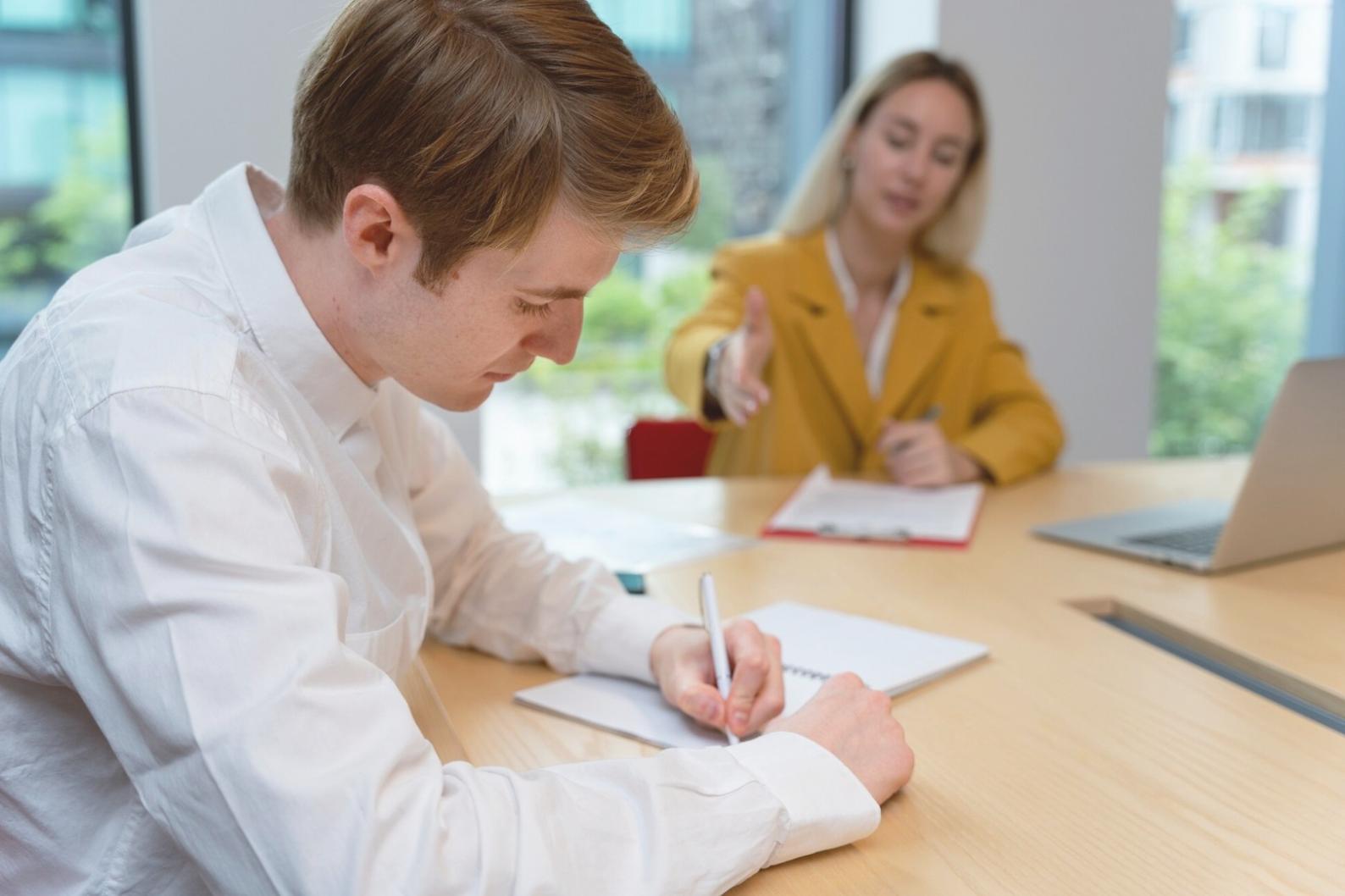 Financial analyst working on valuation model